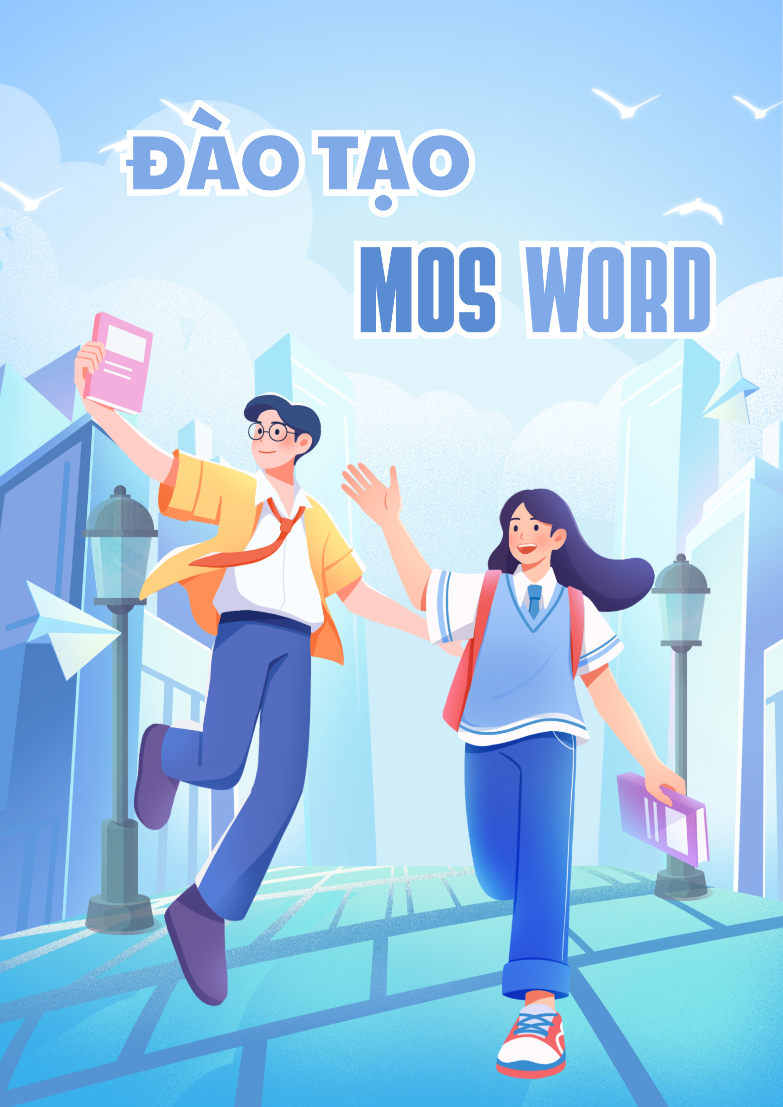 Blue Creative Illustration Learning Poster